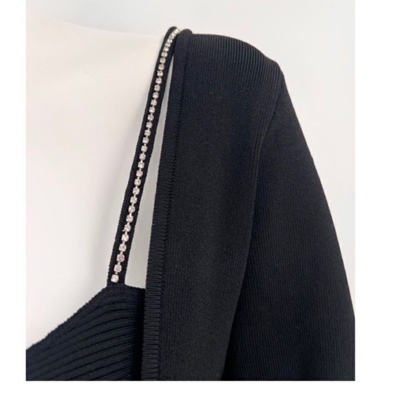 NICHOLAS Viviana Embellished Bodycon Corset Knitted Mini Sweater Dress NEW Large - Picture 5 of 9